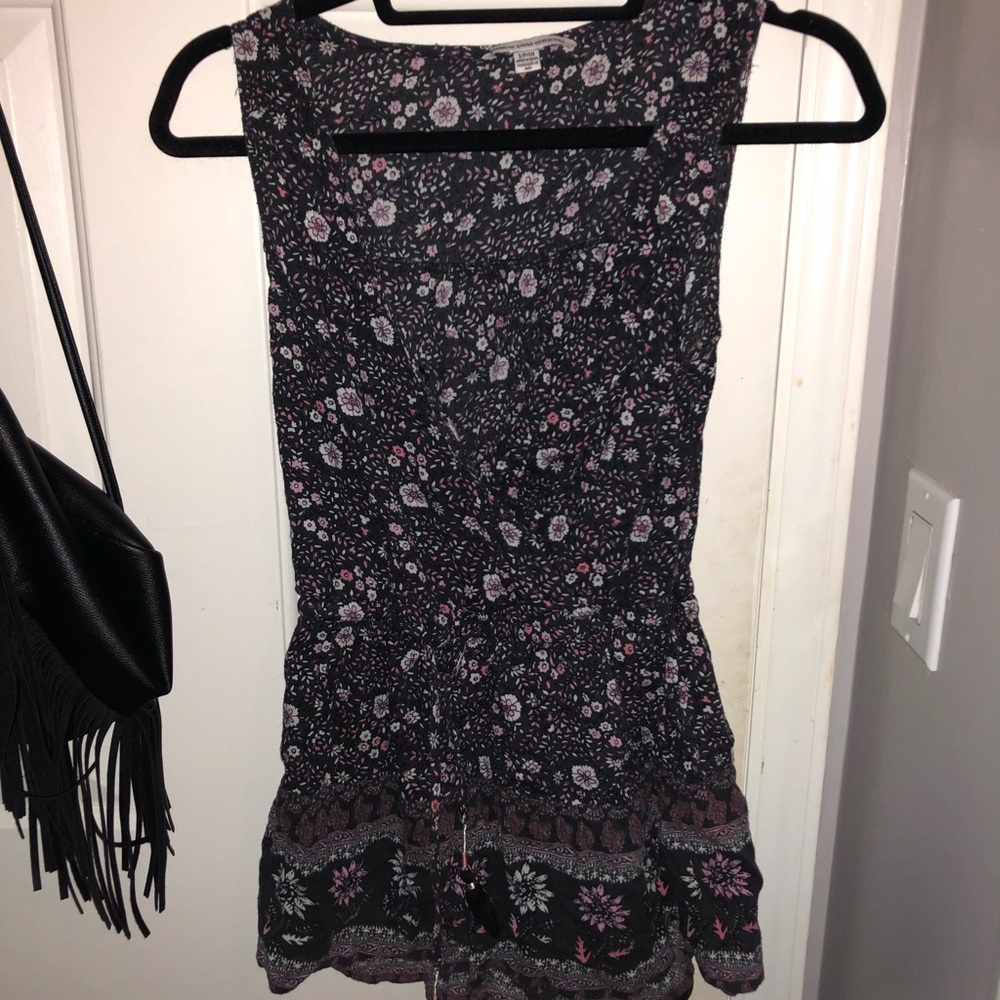 Deep v American eagle romper